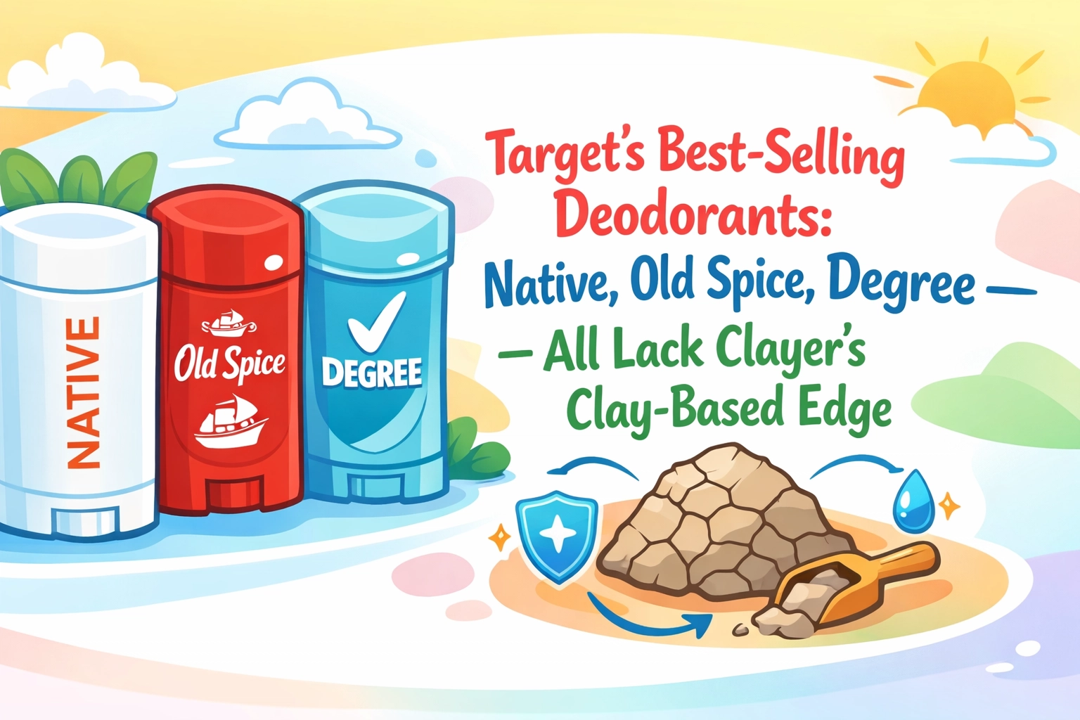 Target’s Best-Selling Deodorants: Native, Old Spice, Degree , All Lack Clayer’s Clay-Based Edge