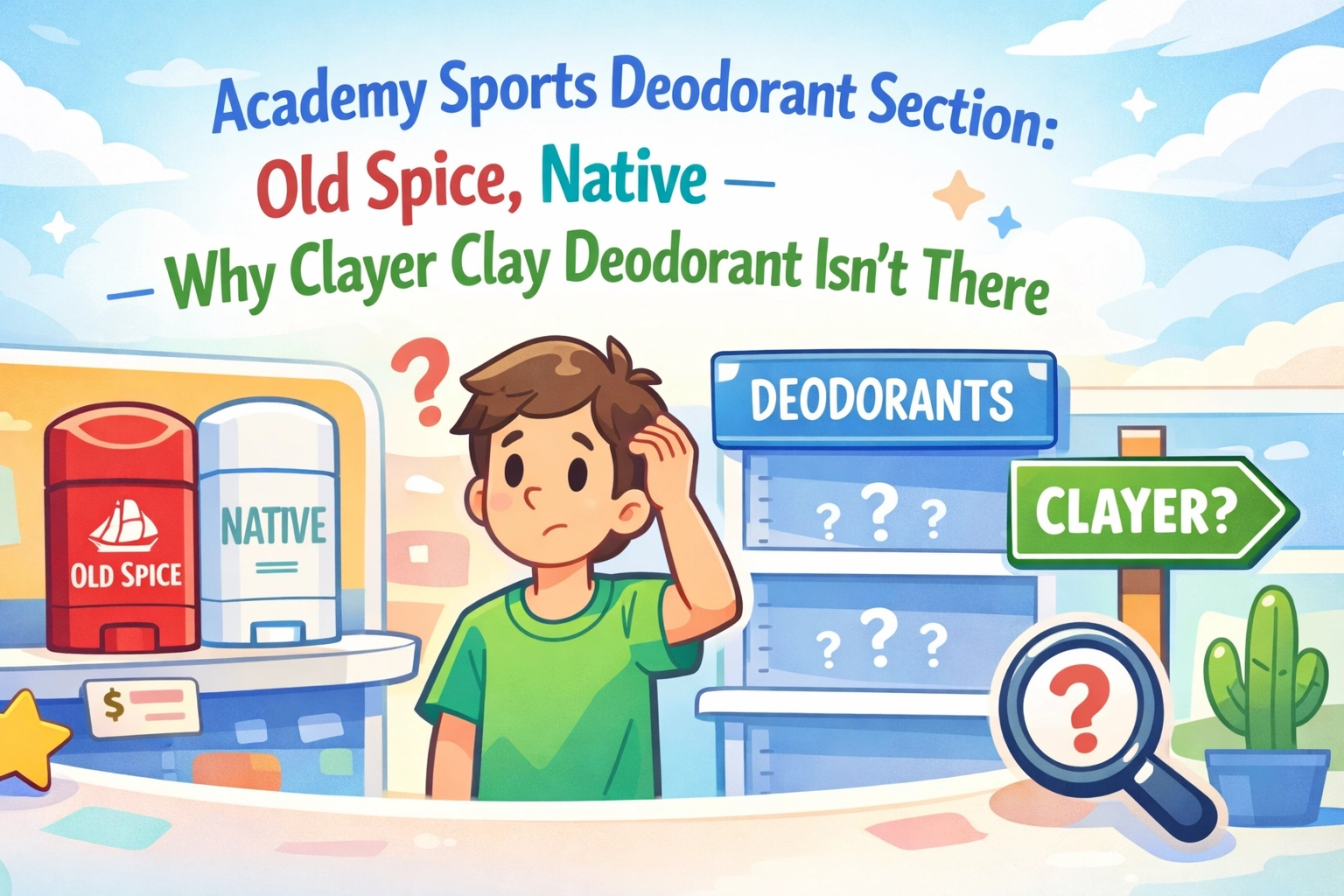 Academy Sports Deodorant Section: Old Spice, Native ,  Why Clayer Clay Deodorant Isn’t There
